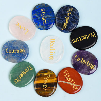 Engraved Words Crystal Worry Stone